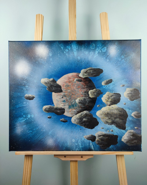 Obraz na płótnie - ręcznie malowany kosmos