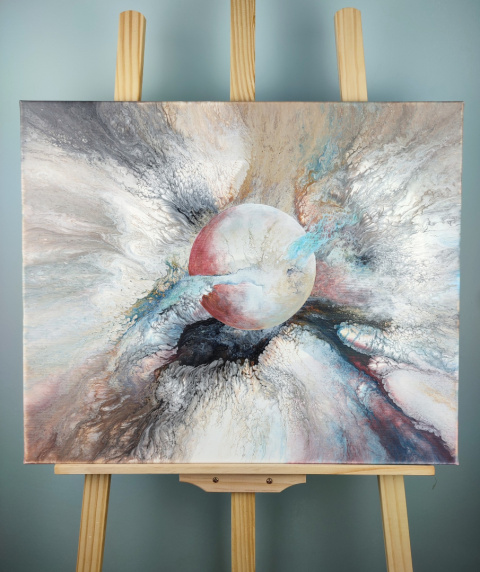 Ręcznie malowany obraz akrylowy motyw kosmosu