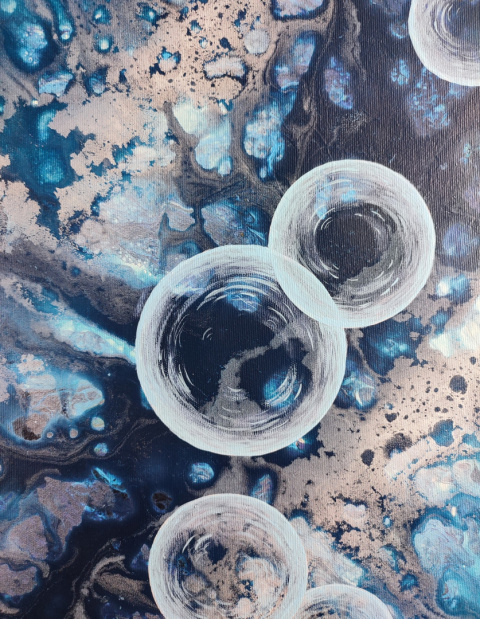 Obraz woda z bąbelkami powietrza