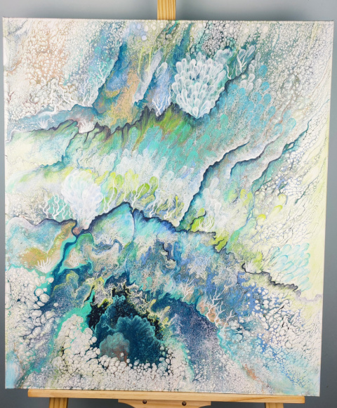 Obraz akrylowy Metoda pouringu Rafa Koralowa