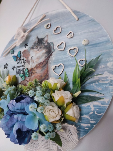 Dekoracja naścienna z kotkiem