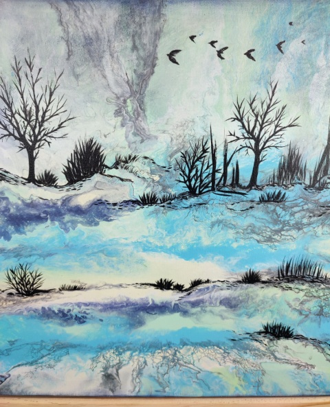 Przybliżenie krajobraz zimowy