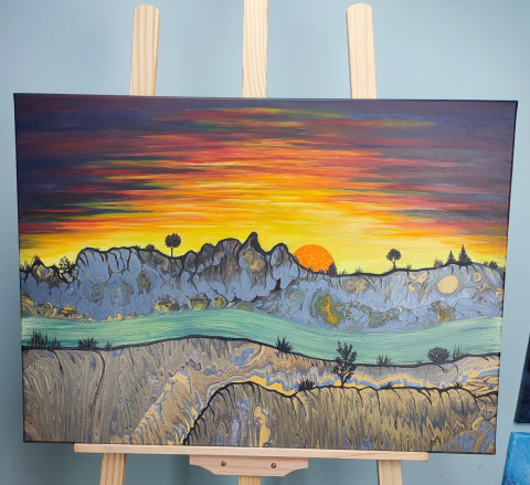 Ręcznie malowany obraz na płótnie 50x70