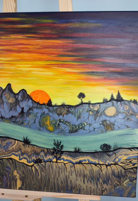 Przybliżenie: Obraz akrylowy zachód słońca