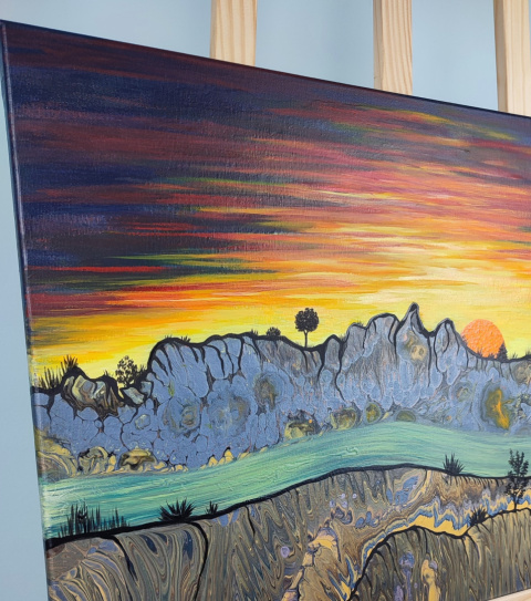 Obraz akrylowy na płótnie - zachodzące słońce