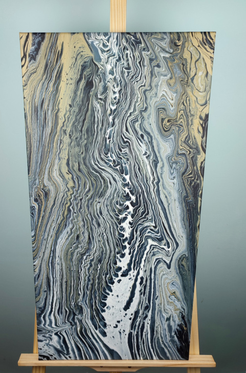 Obraz ręcznie malowany metodą pouringu