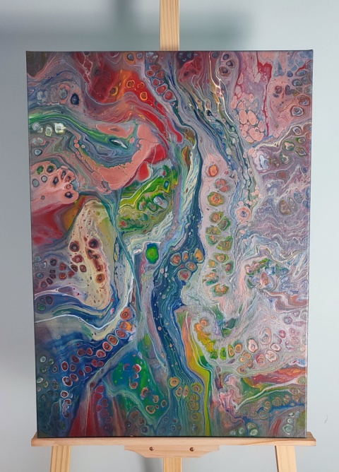 Kolorowa abstrakcja na płótnie