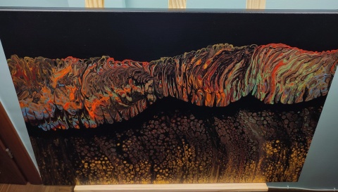 Pomarańczowy wzór abstrakcja na płótnie