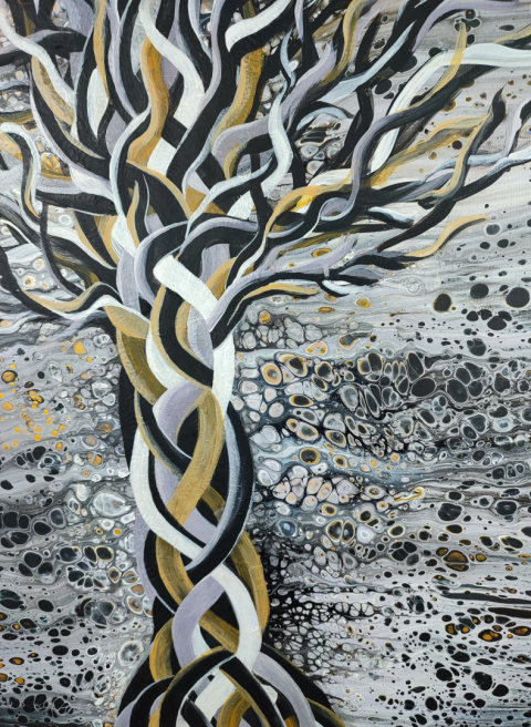 Przybliżenie obrazu Kolor złoty czarny biały