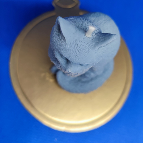 Świeca wolnostojąca - kot (przygaszony niebieski)