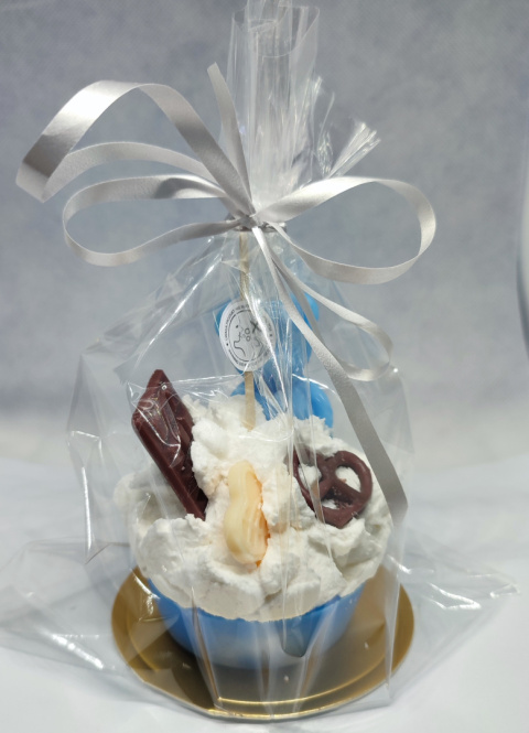 Świeca sojowa ręcznie robiona "Miś w chmurce"