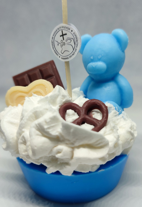 Świeca sojowa ręcznie robiona "Miś w chmurce"